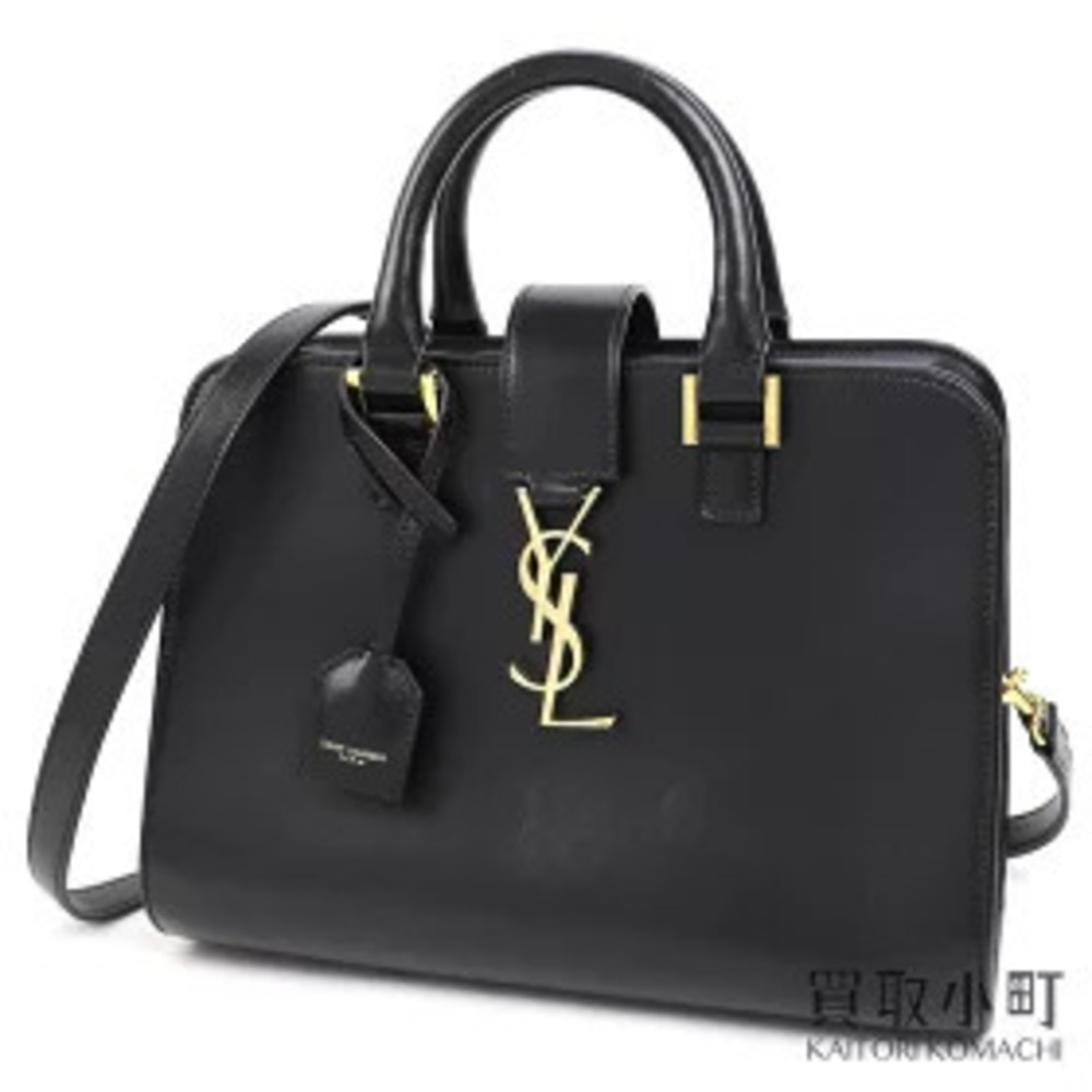 Saint Laurent Monogram Baby Cabas Black Calf Leather YSL Shoulder Bag